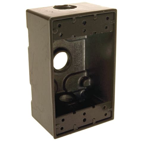 bronze outdoor electrical box|Weatherproof Single Gang Box, Bronze .